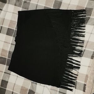 🖤 black denim tassel skirt 🖤